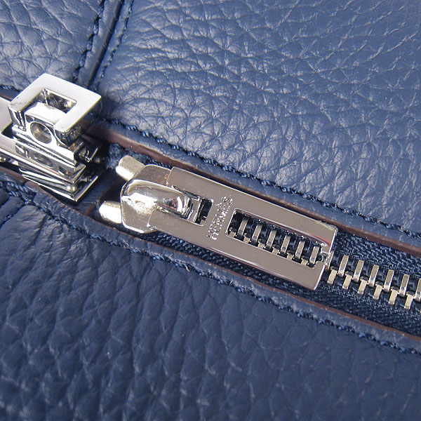 Best Replica Hermes Victoria Cowskin Leather Bag Dark Blue H2802